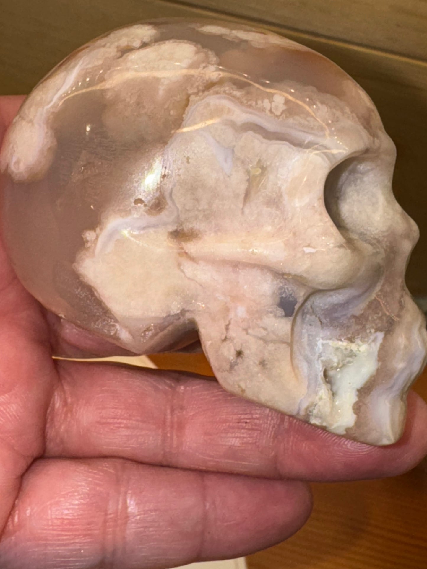 Flower agate skull