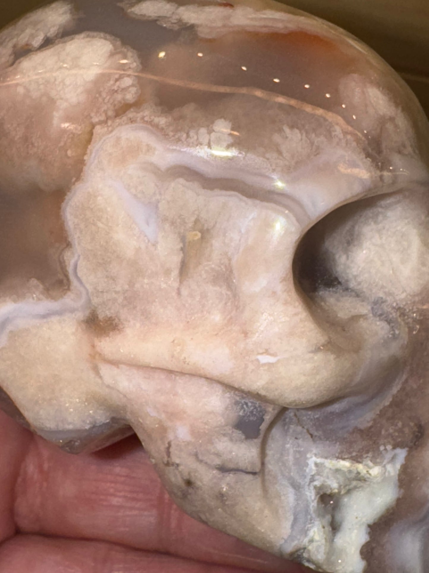 Flower agate skull