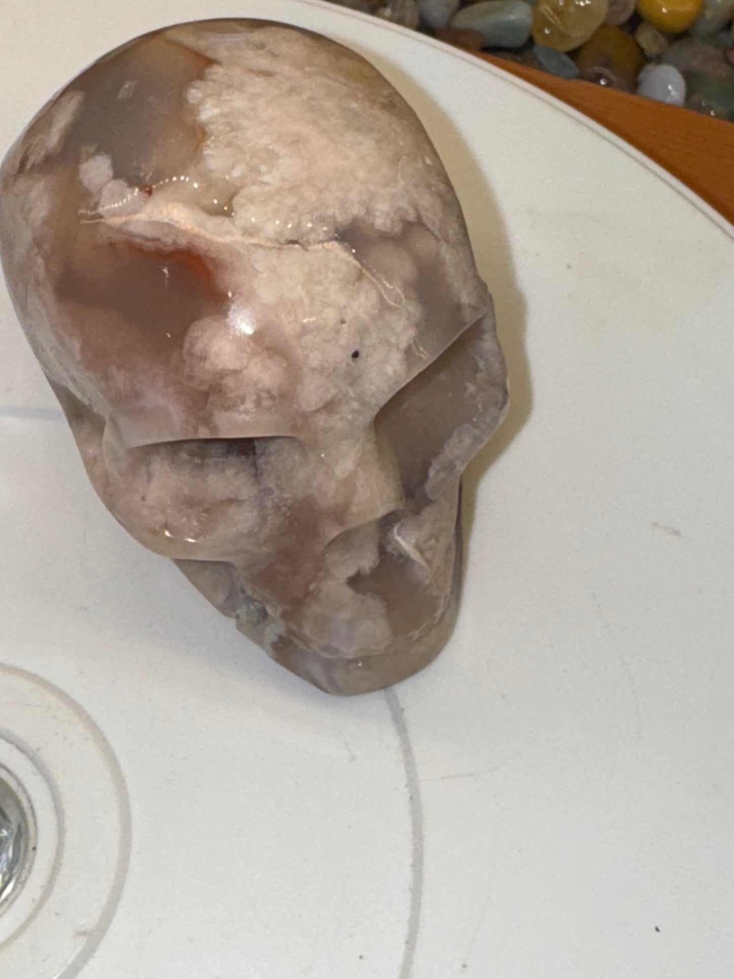 Flower agate skull