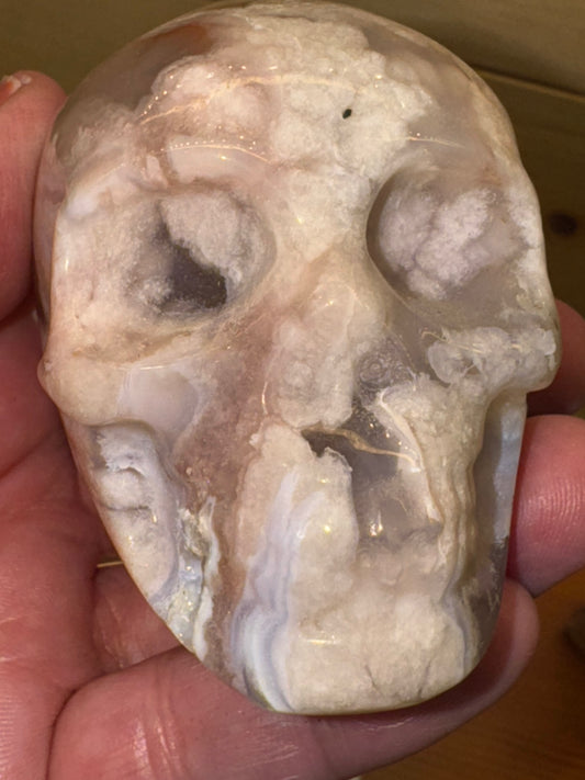 Flower agate skull